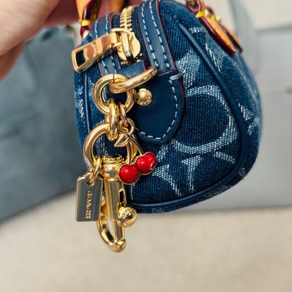 Coach Mini Denim Rowan bag charm, NWT and never used - Picture 3 of 5